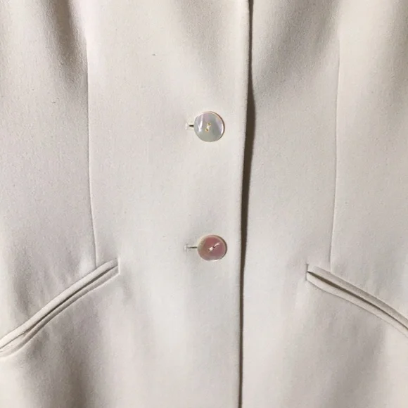 Kasper A.S.L. Petite cream 3 button front blazer career pantsuit size 10P - Picture 3 of 7